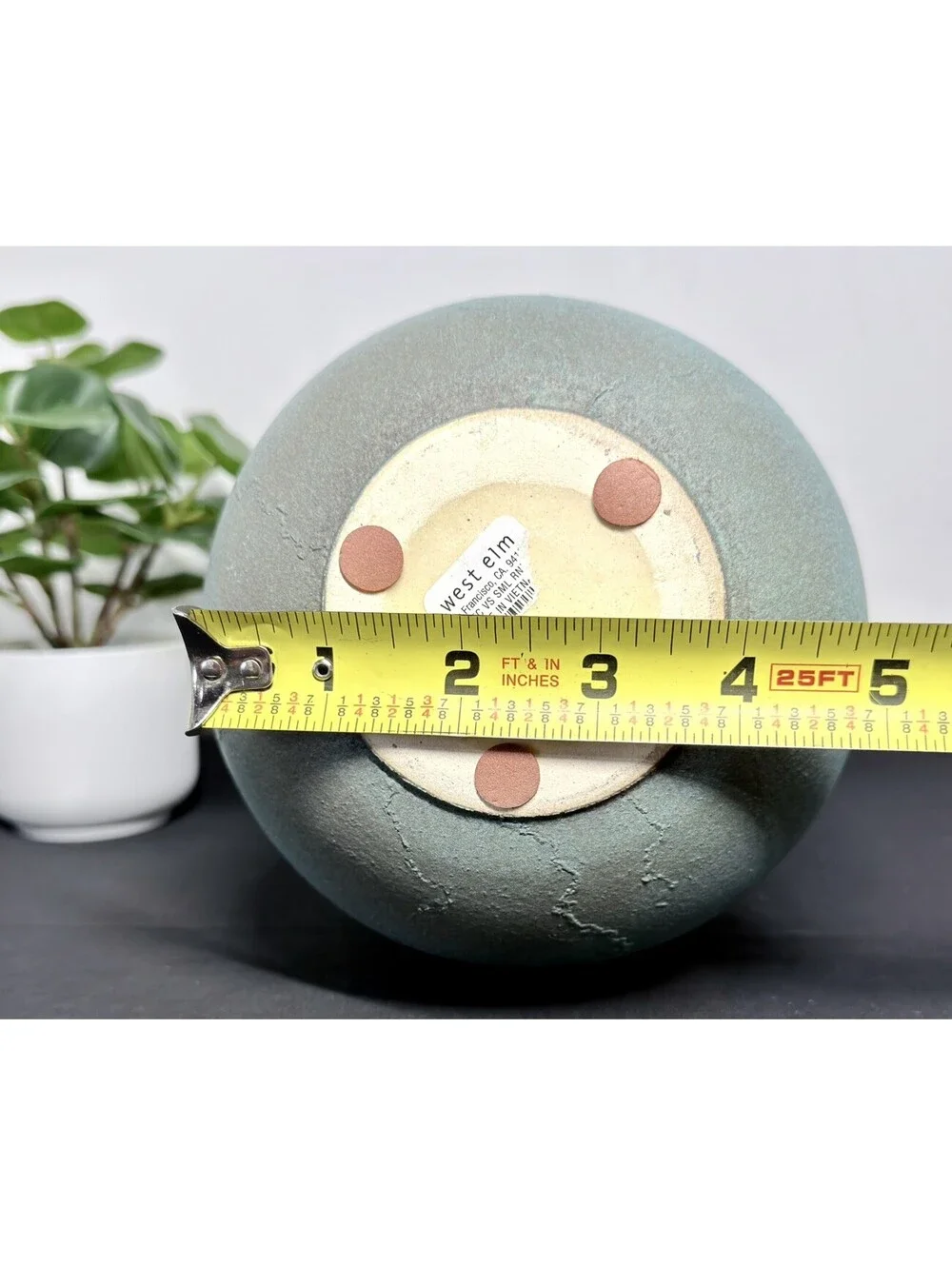 MCM style West Elm Turquoise matte pottery Vase
